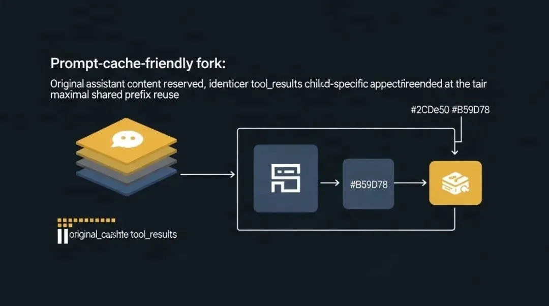 Prompt Cache 友好的 fork 结构图