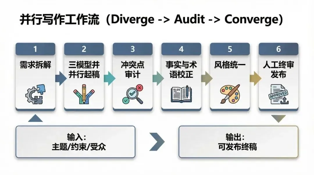 并行发散与收敛流程信息图