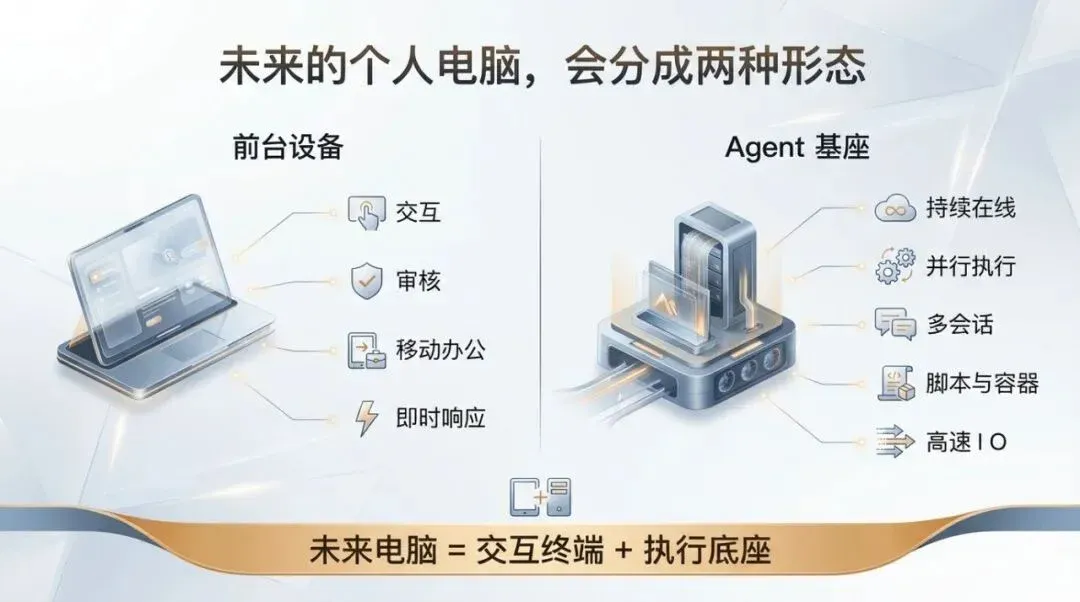 前台设备与 Agent 基座对比图