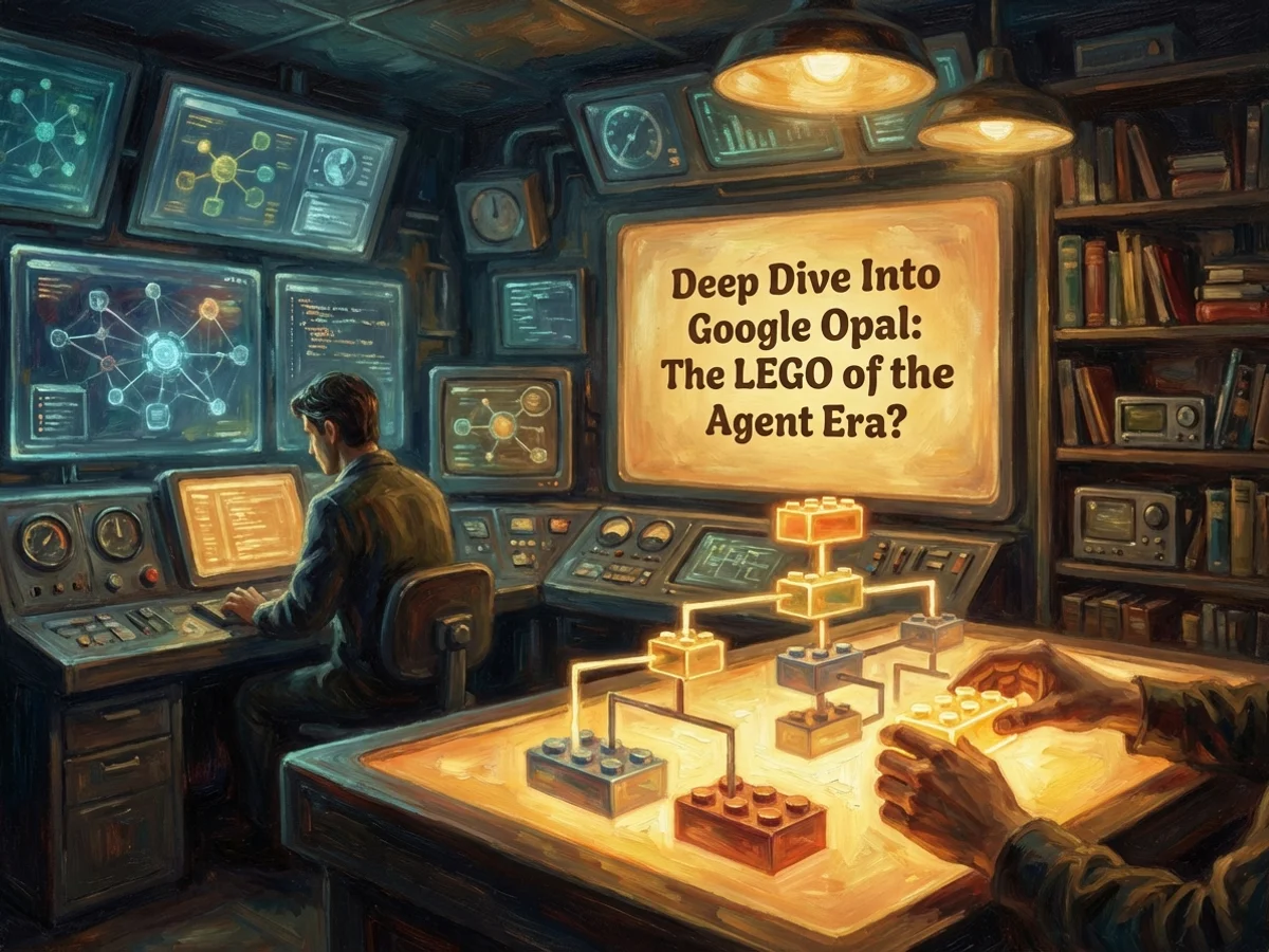 Oil painting cover for Google Opal deep dive
