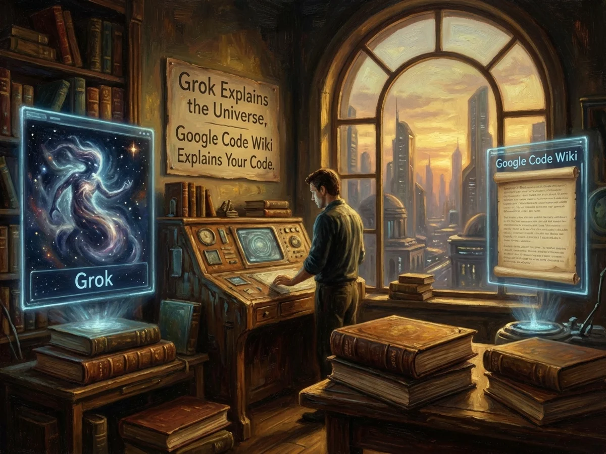 Grok Explains the Universe, Google Code Wiki Explains Your Code cover