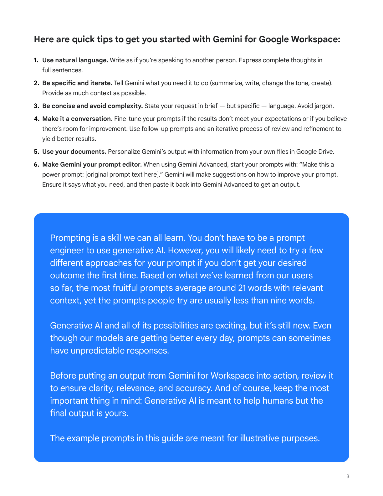 Gemini for Google Workspace Prompting Guide 101 - Page 3